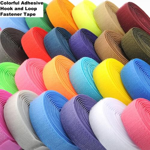 1M/Pair 20mm Colorful Fastener Tape Hook and Loop Velcros Adhesive Strips The Hooks Tape Stickers Magic Tape DIY Sew Accessories