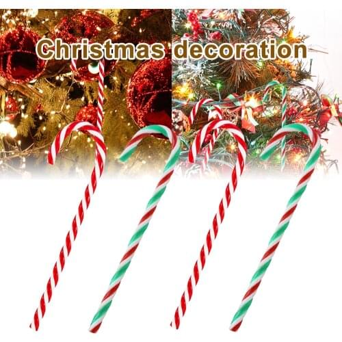 10pcs Christmas Canes Christmas Tree Decoration 15cm Acrylic Candy Cane New Year Hanging Crutch Pendant Decor Ornaments 3