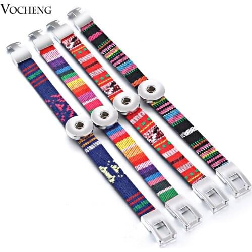 18mm DIY Snap Button Jewelry Colorful Popper Bracelet Ribbon Metal Snap Button Charm Bracelet NN-279 Vocheng