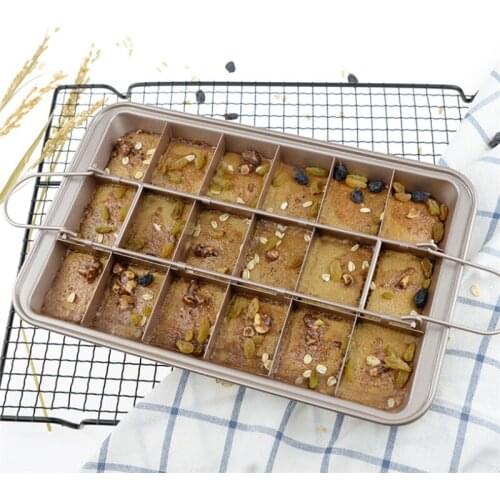 18 Cavity Easy Cleaning Square Lattice Chocolate Cake Mold Creative Non-Stick Carbon Steel Pastry Pan Baking Tools Bakeware
