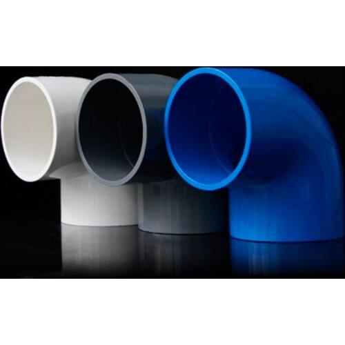 5 pcs 20/25/32/40mm Inner Dia 90 Angle Degree Elbow PVC Water Pipe Adapter White Gray Blue