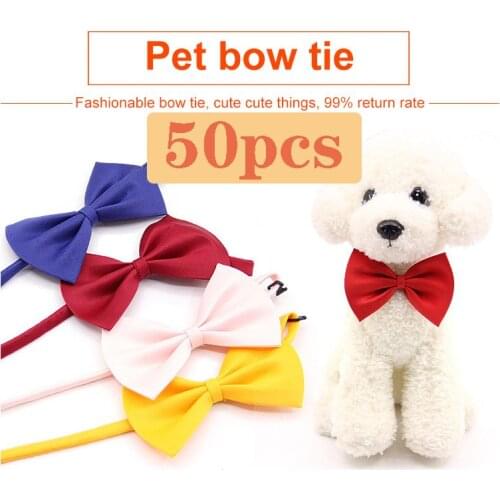 Wholesale 50pcs Dog Cat Bow Tie Puppy Neck Collar Kitten Necklace Strap Accessories Christmas Holiday Decorations Pet Supplies