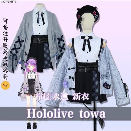 Anime! Vtuber Hololive Tokoyami Towa Battle Suit Lovely Uniform Cosplay Costume Halloween Party Outfit Dailydress For Women NEW
