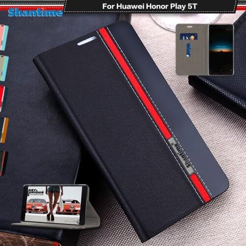 Luxury PU Leather Case For Huawei Honor Play 5T Flip Case For Huawei Honor Play 5T Phone Case Soft TPU Silicone Back Cover