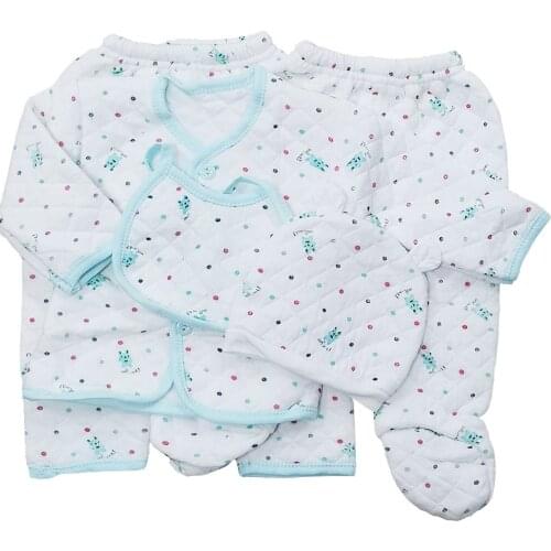 Baby autumn and winter baby 5 sandwich piece set newborn baby underwear clothes 100% cotton thermal set pack Babys Sets
