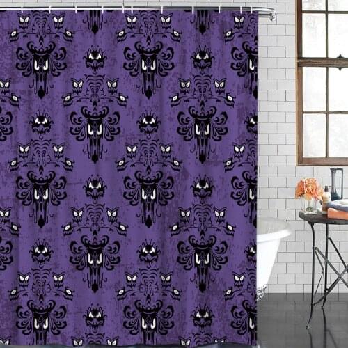 Halloween Grimace Shower Curtain Waterproof Curtains Polyester Bath Curtain Bathroom Decor 12 Hooks