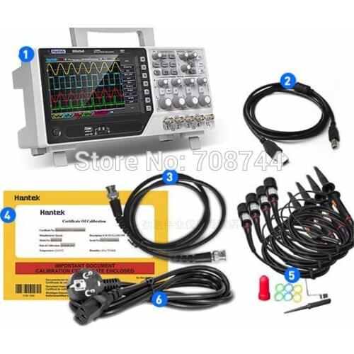 Hantek DSO4104B 100MHz 1GS/s 4CH Oscilloscope EXT DVM USB PC LCD Auto Range Function Generator AC110-220V