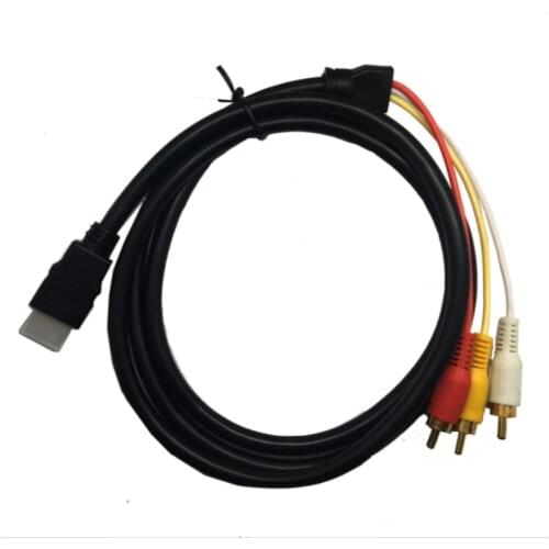 HDMI-compatible Male To 3rca Av Composite Connector Adapter Cable Cord Transmitter Dvd Hdtv Receivers Tv Sets New Portable