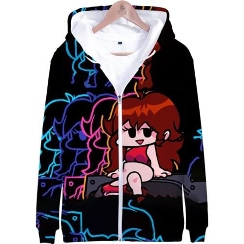 Friday Night Funkin 3D printing autumn and winter Holiday passionate style Men/Women Hip hop Punk Zip Novelty hooded hoodie