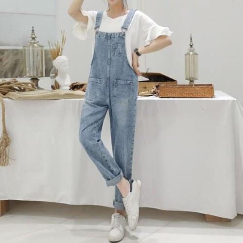 Denim Jumpsuits Spring Overalls For Women Outwear Womens Elegant Long Trouser Rompers Female Casual Romper Outfits Pants Overall