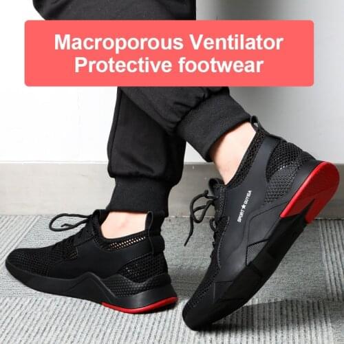 Mens Work Safety Shoes Sneaker Casual Breathable Outdoor Sneakers Breathable Anti-slip Puncture Proof ZJ55