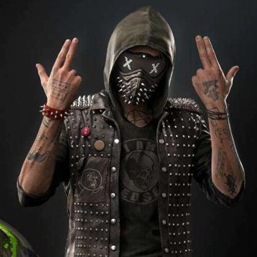 Watch Dog Masks Punk Rivet Mask Party Devil Cosplay Masks Masquerade Half Face Costume Props Cosplay Mask for Halloween Party