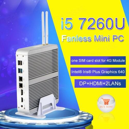 Eglobal Fanless Mini Computer Nuc i7 8565U i7 7560U i5 8250U i5 7260U DDR4 Micro PC Windows 10 Pro Barebone HTPC Nuc VGA HDMI