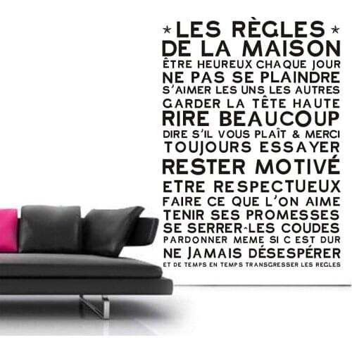 FASHION France Home rule wall decor decals home stickers art vinyl Murals LES REGLES
