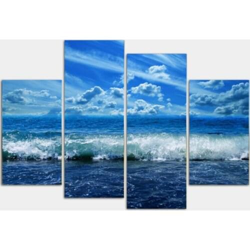 4 Pieces Paintings Modular Paintings Sky Clouds Wall Art Picture Modern Home Decoration Gifts Multi Panel Canvas Wall Art