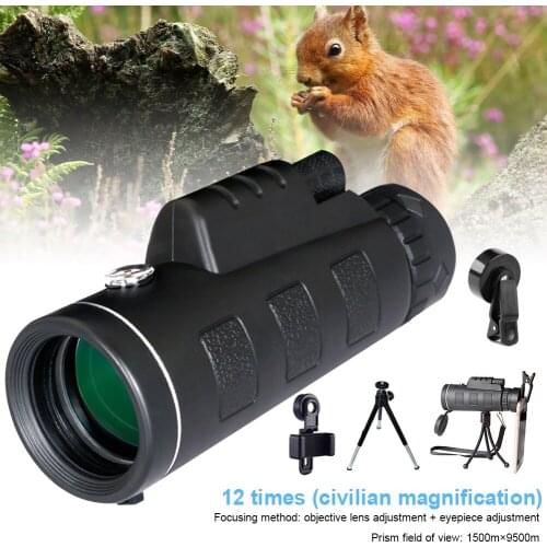 40X60 Monocular Telescope HD Zoom Monocular Binoculars With Smartphone Holde&Tripod FMC BAK4 Weak Night Vision Pocket Telescope