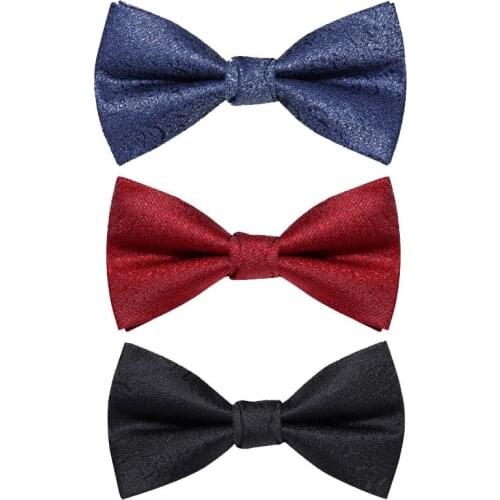 2020 Brand New Fashion Mens Bow Ties Double Fabric Red Black Blue Bowtie Banquet Wedding Formal Butterfly Tie with Gift Box