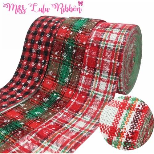 Merry Christmas Series 3 Inch 75mm 25 Yards/Roll Ribbon DIY Holiday Handmade Bowknot Clothes Decoration Accessories