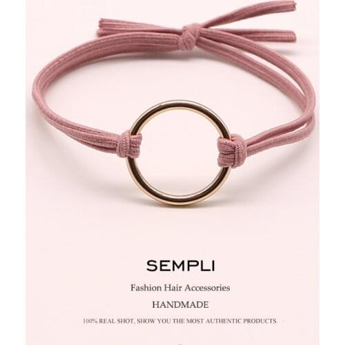 EUHRA 7 Colors Elastic Hair Bands Hoop Iron Ring High Elasticity Women Girls Childre Fashion Hair Accessories Scrunchie