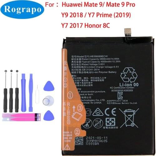 Original 4000mAh HB396689ECW Battery For Huawei Mate 9 Mate9 Pro / Y9 2018 / Honor 8C MHA-L29 L09 TL00 FLA-LX1 LX2 LX3 L22 Phone