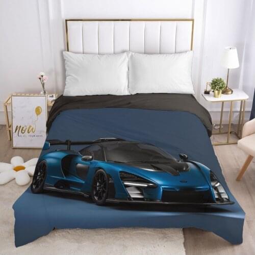Duvet cover Quilt/Blanket/Comfortable Case Full Single Double King Bedding 140x200 240x220 for Home Car Blue racing
