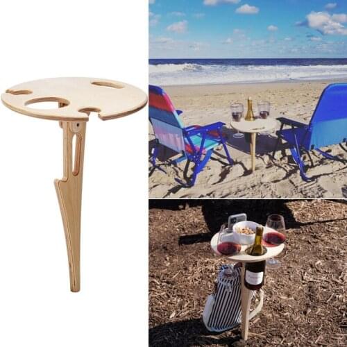 Portable Outdoor Trip Folding Wine Table Picnic Table Wine Glass Rack Collapsible Table For Outdoors Garden Travel