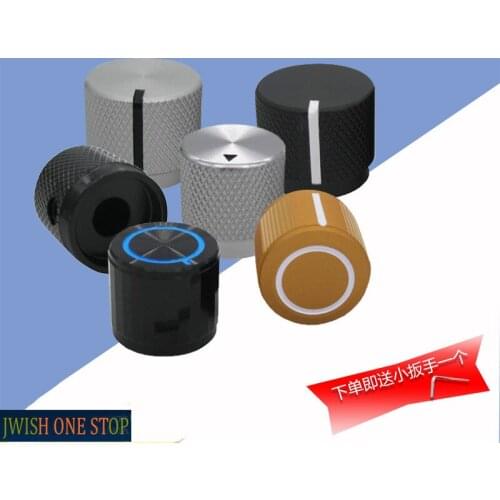 All Aluminum Alloy Potentiometer Audio and Video Switch Volume Adjustment Knob 17/19/20mm Multi-Specification Inner Hole 6mm