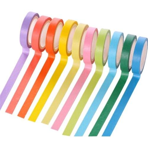 Rainbow Masking Tape Candy Solid DIY Craft Decorative Adhesive Tape Washi Sticker Scrapbooking Fita Adesiva Stationery Papeleria