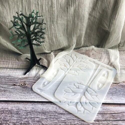 Christmas Tree Earrings Display Shelf Epoxy Resin Mold Pendant Necklace Showing Stand Rack Decorations Silicone Mould