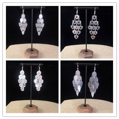 Earrings for women Bohemian retro ethnic style Miao silver earrings Creative personality Simple Earrings fashion jewelry
