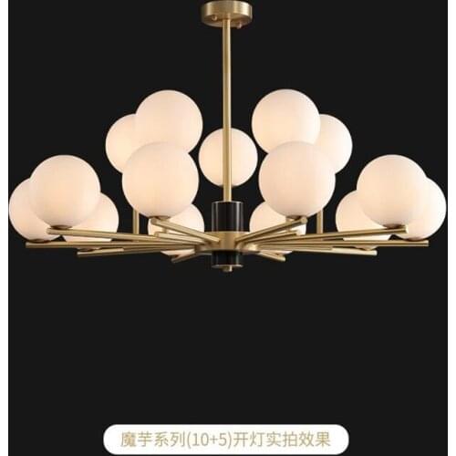 Modern Living Room Copper Chandelier Nordic Glass Ball Chandelier Lighting Fixture For Bedroom/Dinning Room/Hotel Light Fixture