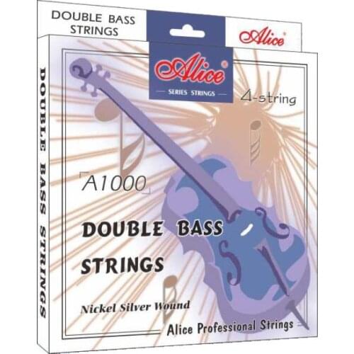 Alice Double bass Strings A1000 4strings steel Core Cupronickel Winding Nickel-Plated Ball End Suitable for 3/4 double bass