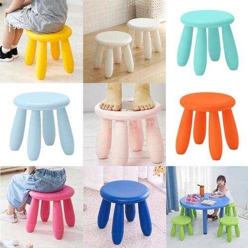 Childrens Stool Chair Plastic Toddler Play Room Round Seat 12 Inch