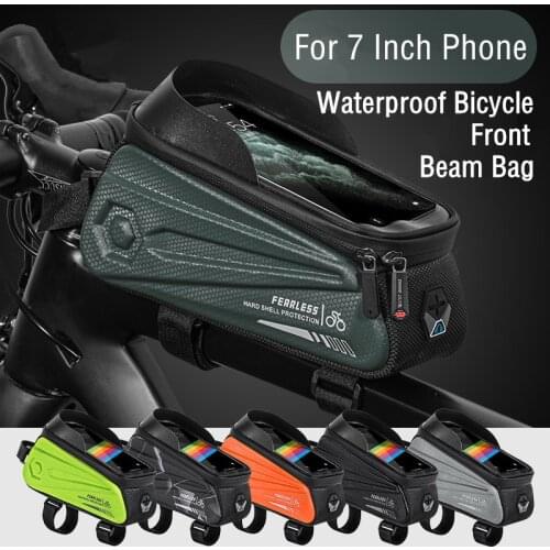 Outdoor EVA Rainproof Bike Front Tube Bag 7in Phone Case Touchscreen Cycling Bag Bicycle Accessories