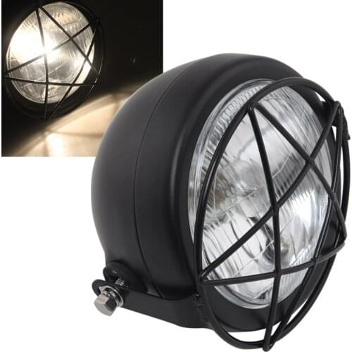 Universal Motorcycle Front Head Lamp Lampshade Grill Cover Retro Mask Mount Headlight for Harley Cafe Racer Bobber