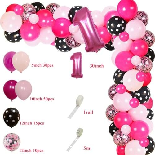 Mickey Minie mouse Ballon Garland Arch Kit Polka Dot Latex Globos Baby Shower Wedding Birthday 1 2 3 4 5 6 st Party Decorations