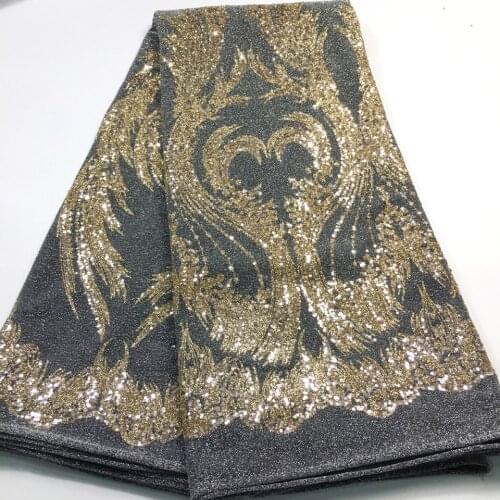 High Quality M3543 African French Net Tulle Lace Fabric For Party Hot Selling Glued Glitter Lace Fabric