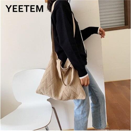 Japan Autumn Winter Harajuku hand bag shoulder bag hand-woven Harajuku bag original minimalist art bag 2020