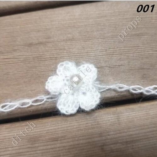 Crochet Mohair Headband With Flower Hairband Baby Girl Hair Decoration Baby Shower Gift. Photography Props