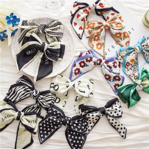 CYGJFC Woman Two layers Printed Floral Hairpins Women Bowknot Hair Accessories Hair Clips Girls Headwear Ornaments Barrettesa