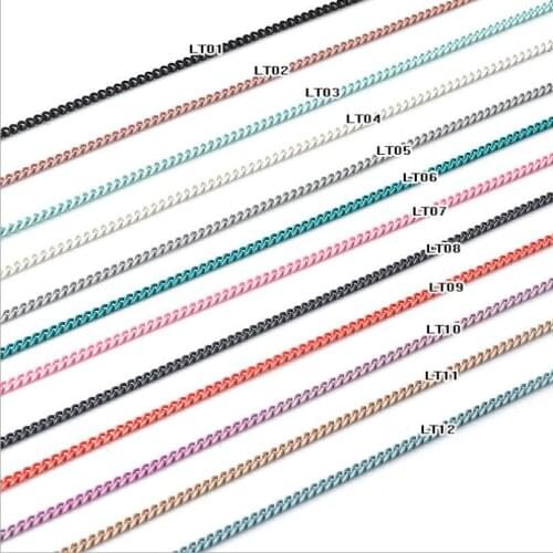 12 Colors 50 cm/piece Japanese Nail Art Color Chain Zipper Nail Decoration Delicate Metal Chain DIY Jewelry Accessory T1708