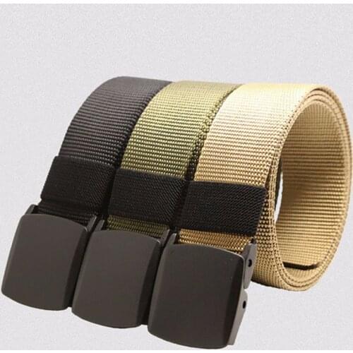 2019 hot Sale Men Outdoor Canvas Belt Hiking Camping High Quality Hunting Sports Wearable Breathable Military Tactical Belt