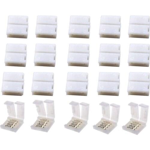 4PIN 8MM FPBC Solderless Connector Adaptor for IP20 Non-Waterproof 2835 3528 RGB Light Led Strip Connector Clip Converter