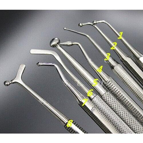 8pcs/set Dental Composite Filling Instrument spatula Amalgam Plastic Double Ends