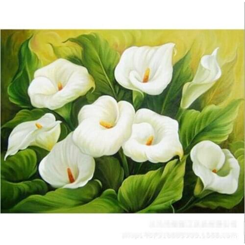 Calla Lily 5d Diy Diamond Painting Diy Diamond Embroidery Flower Full Diamond Inlay Home Decor