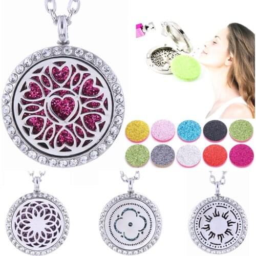 Tree Of Life Aromatherapy Essential Oil Diffuser Perfume Locket Pendant shape Aroma Necklace Magnetic Aroma jewelry