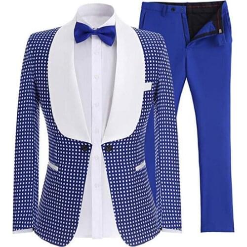 Custom Made Two-Piece One Button Blazer Wool Royal Blue Business Gentle Men Suits Prom Suits For Men Wedding Best Man Tuxedo