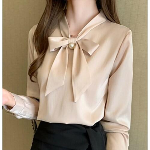 Блузки с галстуком BONJEAN China At AliExpress