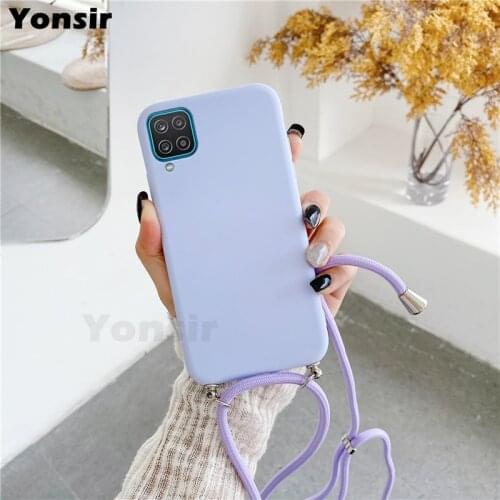 Necklace Lanyard Cover For Samsung Galaxy A22 A51 A71 A32 A52 A72 F62 M62 S21 Ultra S20 FE S10 S9 S8 Plus S10E Soft Back Cover