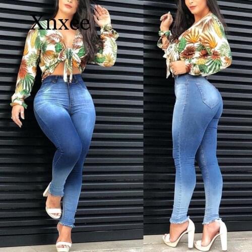 High Waist Denim Jeans For Women Slim Stretch Skinny Bodycon Jean Ladies Casual Plus Size Pencil Pants S-3XL Africa Pants Tight